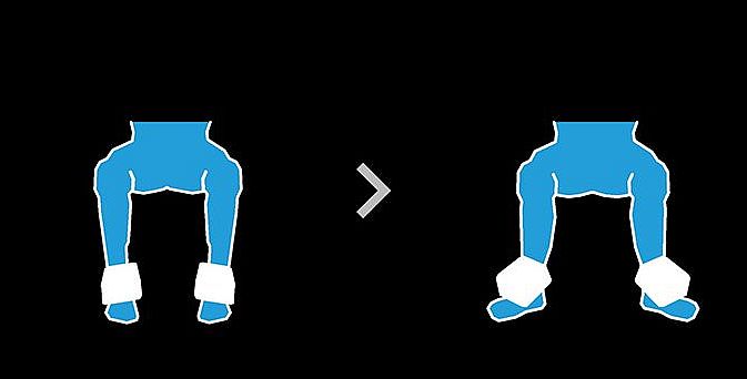 Trainingsübung B3 | Kieser Training Das Piktogramm zeigt die Übungsausführung B3: Pronation im unteren Fußgelenk.