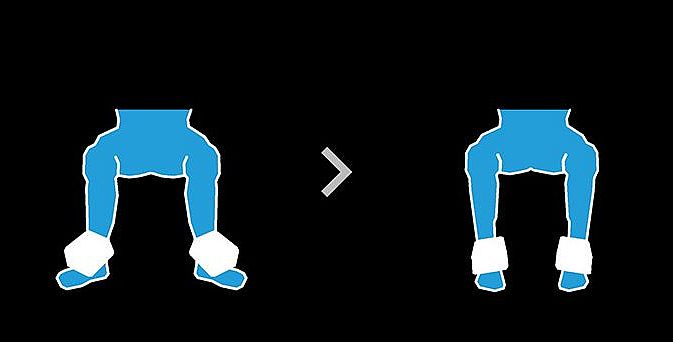 Trainingsübung B4 | Kieser Training Das Piktogramm zeigt die Übungsausführung B4: Supination im unteren Fußgelenk.