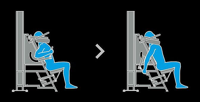 Trainingsübung H2 | Kieser Training Das Piktogramm zeigt die Übungsausführung H2: Armstreckung.